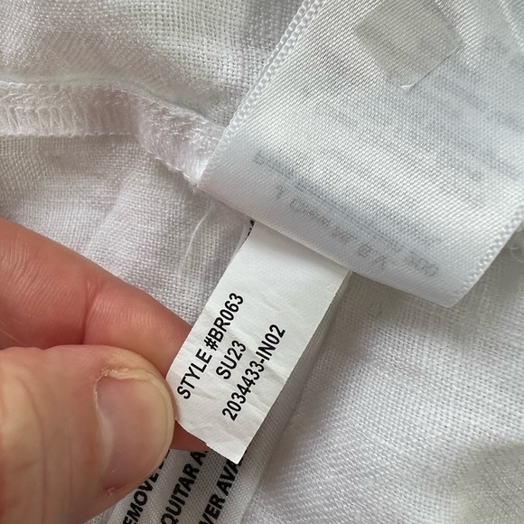 J. CREW Short Flutter Sleeve 100% Linen V-Neck Top in White, size S - Picture 8 of 9